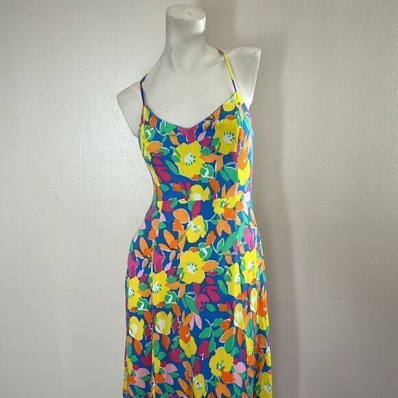 New SUGARLIPS Yara Rainbow Floral Parting Ways Midi Dress SMALL sugar + lips - Picture 6 of 12